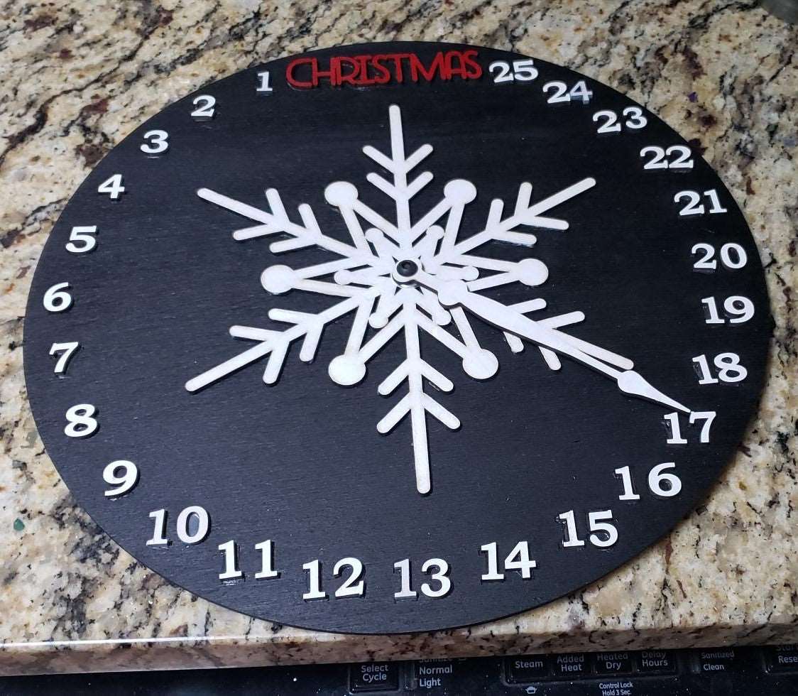 Laser Cut Christmas Countdown Advent Calender Clock