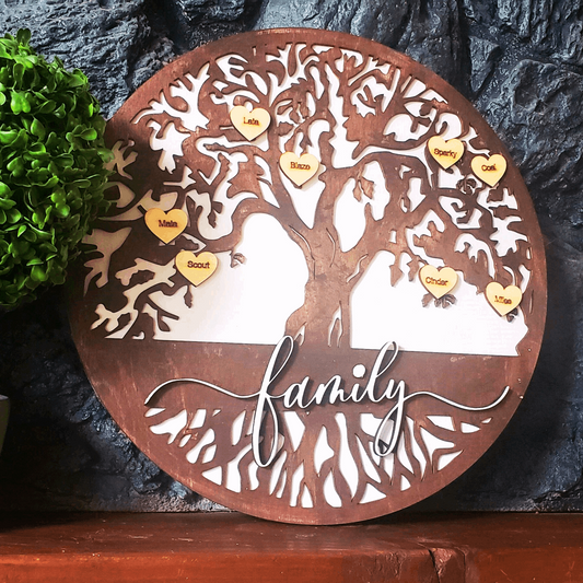 Family Tree Laser-Cut Sign