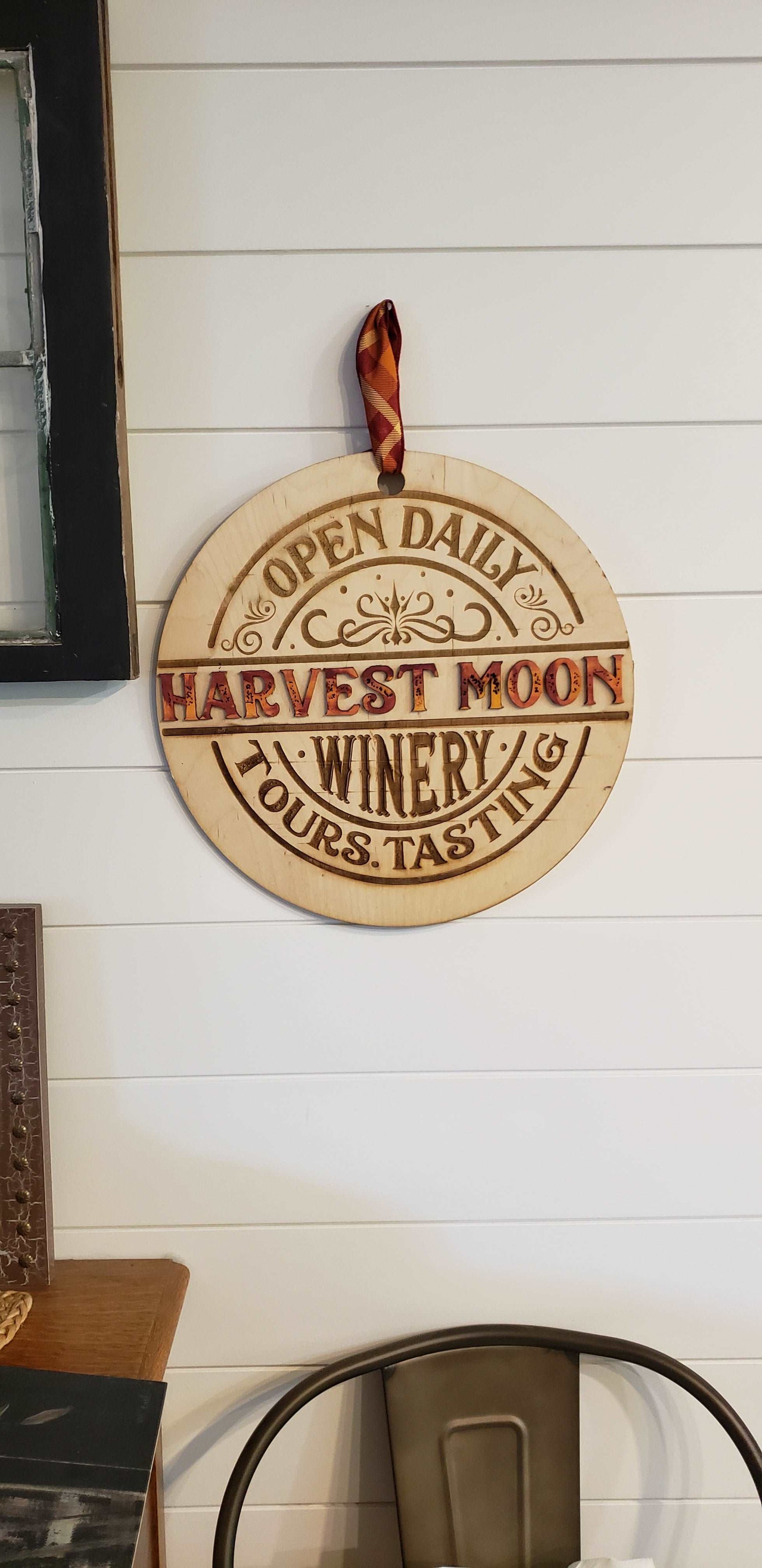 Laser Cut Fall Harvest Moon Winery Sign